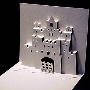 How to Make a Kirigami Ancient Castle Pop Up Card!
