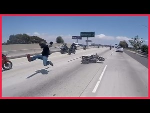 Motorcycle Accident Crash During Wheelie on the Highway Crash 2015