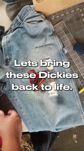 Sashiko repair on these dickies we carpenter jeans #madebyrila #sashiko #denimrepair