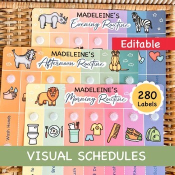 Editable Kids Routine Chart: Daily Visual Schedule, Chore Chart