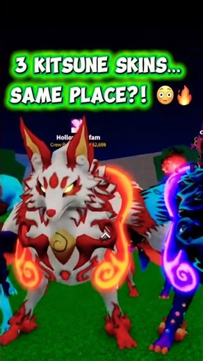 Found ALL the KITSUNE Skins Nobody Talks About #bloxfruits #roblox #shorts