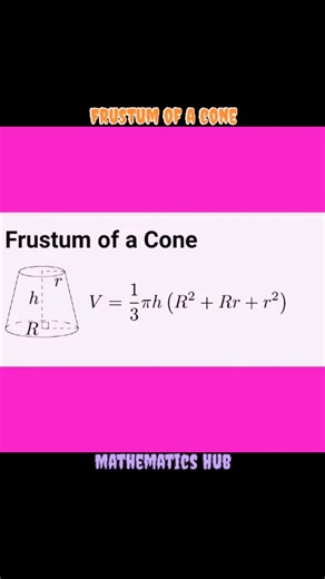 Mathematics Hub on Instagram: "Frustum of a cone #viralreels #viral #maths #solve"