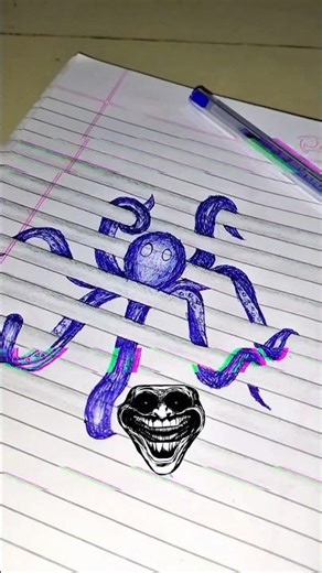 Octopus 🪼 sketch 🖊️ Troll face Auctopus 🪼 drawing with pen 🖊️ Octopus 🐙 realistic drawing. #shorts