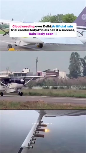 Decoding Delhi | Delhi just made it rain—artificially! 🌧️ IIT Kanpur’s aircraft released silver iodide & salt-based flares into the sky to trigger rainfall... | Instagram