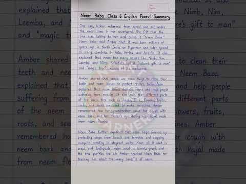 Neem Baba Summary Class 6 | Class 6 English Poorvi Chapter #summary #class6english #class6 #neem