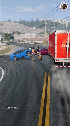 Realistic Highway Car Crashes🚗💥 #realisticcarcrashes #carcrashes #beamngdrive