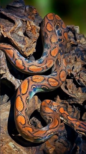 "Brazilian Rainbow Boa – Nature’s Living Rainbow Snake 🌈🐍"