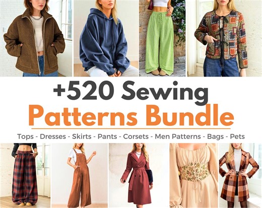 Shop Bundle  530 Patterns | Sewing Patterns | Women Patterns | Beginner Sewing Patterns, Dress Corset Pants Top Skirt Patterns - Etsy
