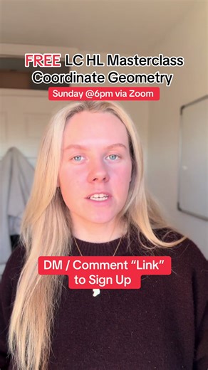 Free Coordinate Geometry LC HL Class this Sunday!!! DM us or Comment “Link” to sign up🤝 This is a trial class for our 14 week course… ➡️14 Weeks of Maths Grinds for €7/HR?!! Yes you heard that right. DM us or check out our website for the sign up link❤️‍🔥❤️‍🔥 #lcmaths #leavingcertmaths #lc2026 #mathsgrinds #examprep