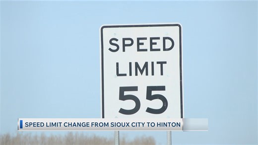 Speed limit change from Sioux City to Hinton