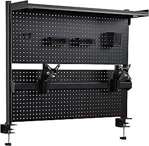 Amazon.com: EUREKA ERGONOMIC Pegboard with Dual Monitor Stand,Steel Pegboard for Desk,Computer Accessories for Office, Privacy Panel for Gaming Desk, 4 Accessories Modular Hanging,43 x 34inch, Black : Industrial & Scientific