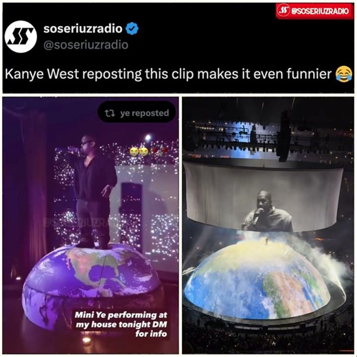 KANYE COSIGNS MINI YE IMPERSONATOR PERFORMING ON TINY GLOBE!