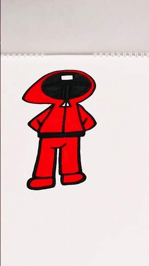 How to draw a Squid game ⭕❗Step by step drawing #art #shorts