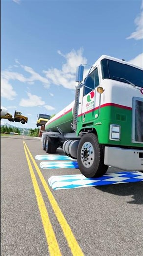 flying cars, van and tow trucks vs Speed Bumps #short #beamng #beamngdrive #trucksvs