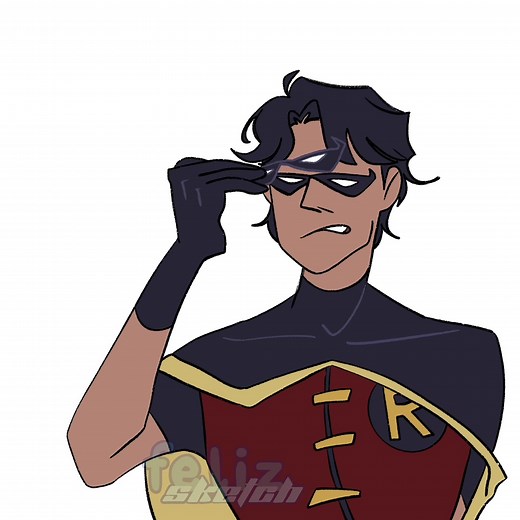Exploring Robin's Mask in Young Justice Fanart
