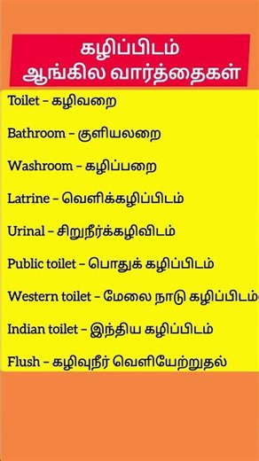 toilet english words