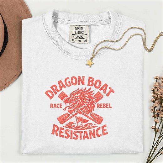Dragon Boat Resistance Shirt, Dragon Boat Festival Tee, Race Rebel Graphic T Shirt, Distressed Red Dragon Design, Cultural Streetwear Gift - Etsy