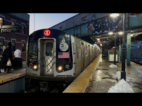 BMT Jamaica Line: (J) (Z) Express and (M) Local Trains @ Myrtle Avenue (R143, R160A-1, R179)