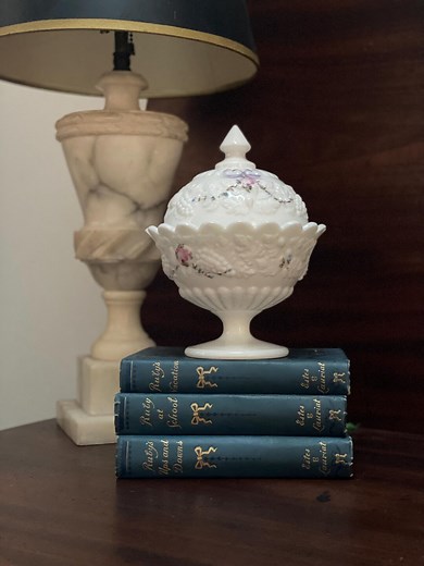 Vintage Westmoreland Milk Glass Compote With Hand-painted Floral & Grape Design - Etsy