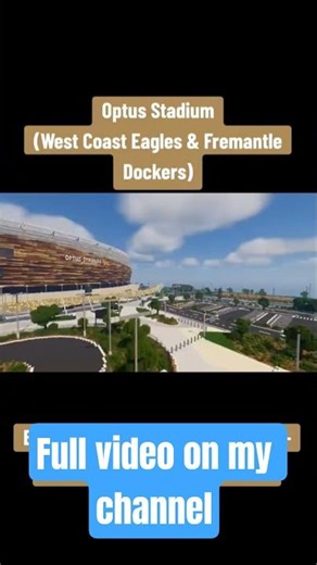 Optus Stadium #minecraft #australia #stadium #afl ‪@DockerTV‬ ‪@WestCoastEaglesFootballClub‬