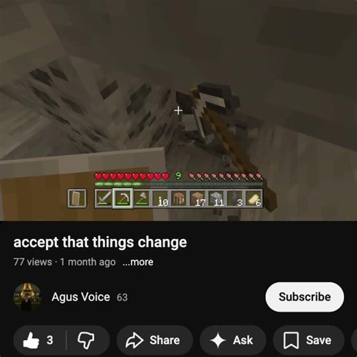 accept that things change #minecraft #motivation #venting #deep #lifeadvice