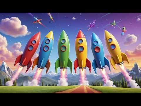 Five Little Rockets Blast Blast Blast | Space Song & Nursery Rhymes for Kids