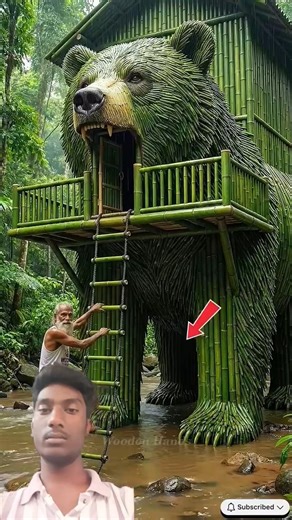 I Built a Secret Bamboo Treehouse EP 2 | Beautiful Handmade Bamboo Craft 🎋 #bamboohouse #short