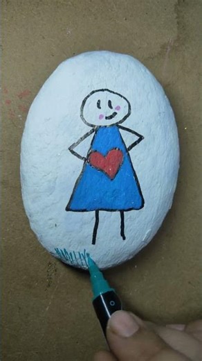 Cute Girl Rock painting tutorial for beginners || diy || ASMR || painting || drawing || art