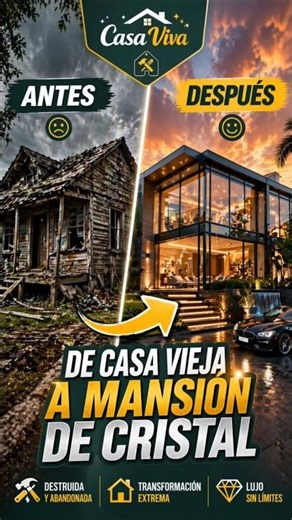 👉 Transformaron esta casa de madera en una mansión de cristal 😱🏡