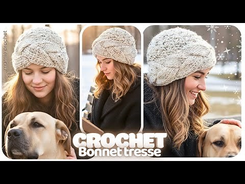 🍂 CROCHET BRAIDED HAT, SO CHARMING AND REALLY EASY!!! 🍂 @MamieCrochet