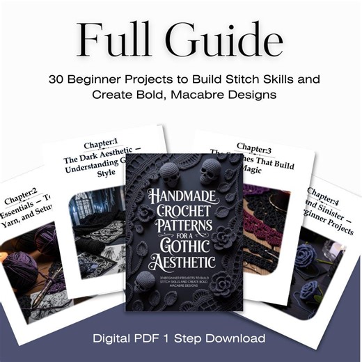 Gothic Crochet Patterns PDF | 30 Beginner Projects, Dark Style Guide (digital Download) - Etsy