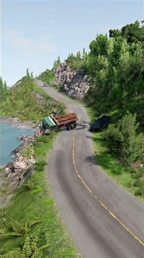 Realistic Highway Car Crashes #496 #shorts #beamngdrive