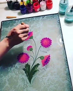 Gorgeous ebru flowers bloom before your eyes By: @firdevscalkanoglu | Girls DIY