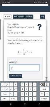 Exponents in Deltamath on a Phone