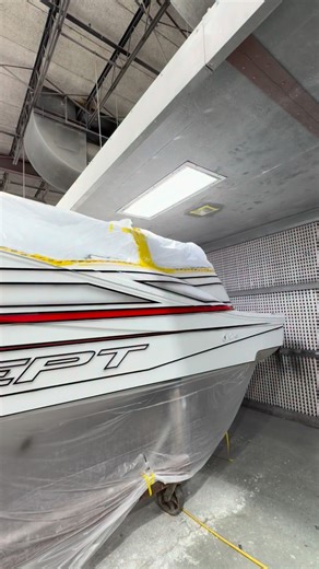 Another 4400 leaving the paint booth, and another rolling in right after 🚀🔥 The grind don’t stop. | Concept Boats, Inc.