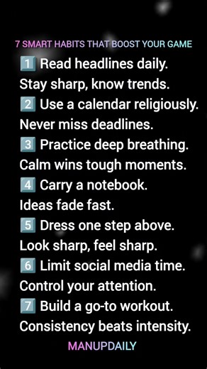Smart habits that boost a man’s game #manup #levelupyourlife #nevergiveup