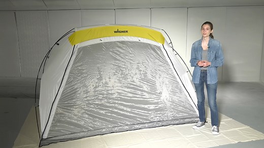 The Wagner spray shelters provide a protected, enclosed area to tackle a variety of small to large projects. Set up these portable shelters in your garage, driveway, lawn and more to have an instant spraying space. These spray tents are available in three sizes to suit your project needs: https://bit.ly/3rrUCKt | Wagner Painting