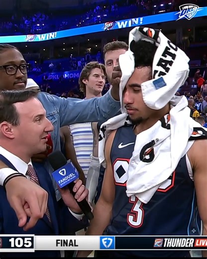 Played for each other 🤝 JMac and Nick Gallo catch up after tonight’s win 🎤 | Oklahoma City Thunder