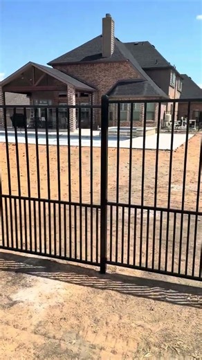 5 ft Wrought Iron Pool Fence with Puppy Panels | Stair-Step Install in Trenton, TX