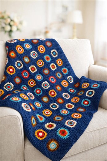 Handmade Crochet Throw - Hand Crocheted Multicolour Blanket - Granny Squares Cover - Ethical Clothing - Flower Power - Pachamama - Etsy