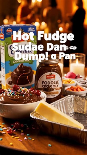 Ice cream sundae meets dump cake! Saturday night dessert that's basically a party in a pan! Ingredients: 1 box chocolate pudding (prepared) 1/2 cup hot fudge sauce 1 box chocolate cake mix 1/2 cup melted butter Vanilla ice cream Cherries, sprinkles, whipped cream How to Make: 350°F (180°C) Chocolate pudding hot fudge → 9x13 pan Chocolate cake mix (NO STIR!) Butter drizzle → 30 min molten Serve warm bowls ice cream toppings SUNDAE PARTY! #HotFudgeSundae #DumpCakeParty #SaturdayDessert #IceCreamCa