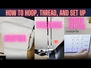 How to hoop, thread, & design on NQ1700E Embroidery Machine?
