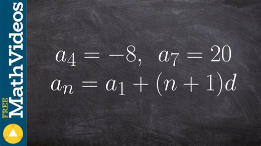 Learn how to write the explicit formula given two values of an arithmetic sequence