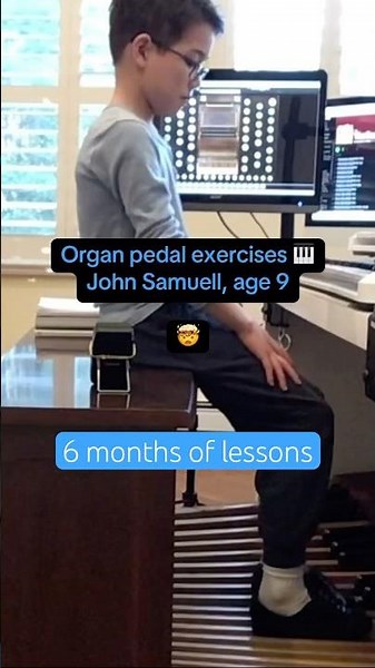 9-Year-Old John Samuell: Pedal Exercises After Just 6 Months of Organ Lessons