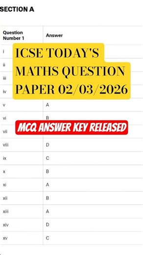 ICSE today's maths solution | ICSE maths paper Answer key today #icseclass10 #icse2026 #maths #reels