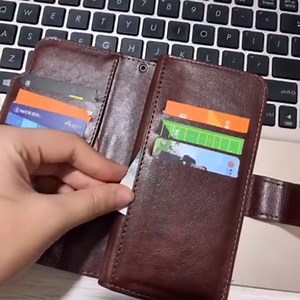 LMDAMZ for iPhone 12 Pro Max 6.7 Inch Wallet Case [3+ Card Slots] ID Business Card Credit Card Slot Carry Pouch with Stand Double Sided Multi-Card Slot Flip Folding PU Wallet Leather Case (Black)