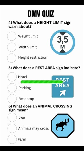 DMV Quiz Can you get 6\\6? Follow me