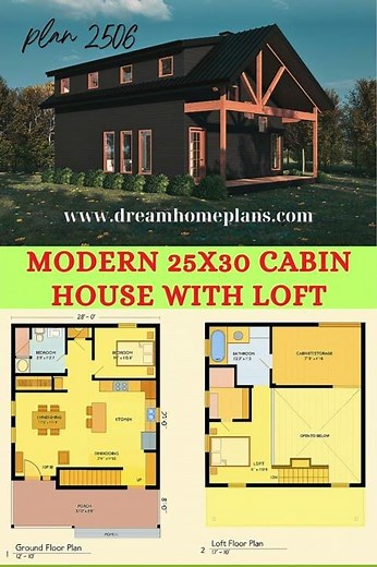 Modern 25x30 Cabin House Plan with Loft | Plan 2506 Walkthrough 🏡