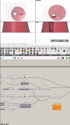 Parametric design using Rhino and Grasshopper. download script at copetedavid.com #architecture