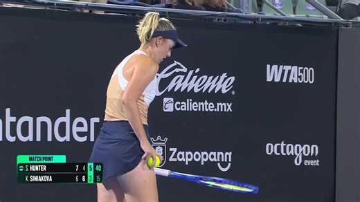 52K views · 543 reactions | A moonlight battle on Grandstand!  Storm Hunter defeats Siniakova in a thrilling three set battle 7-6(5), 4-6, 6-3. #GDLOpenAKRONxSantander | WTA | Facebook